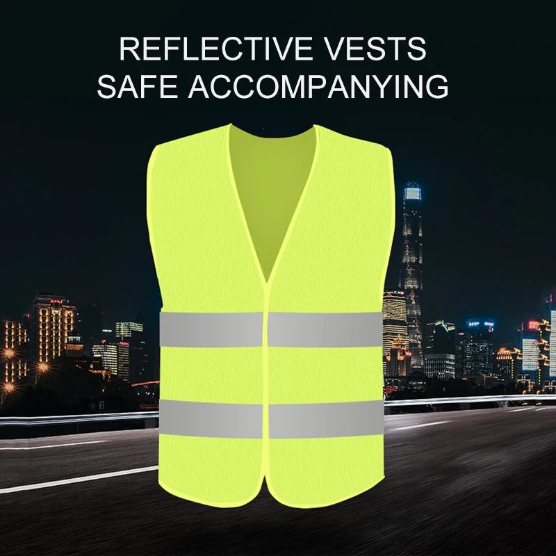 Chaleco reflectante de seguridad para coche de alta visibilidad, chaqueta de tira reflectante Ves, chaleco reflectante de emergencia, estaciones de