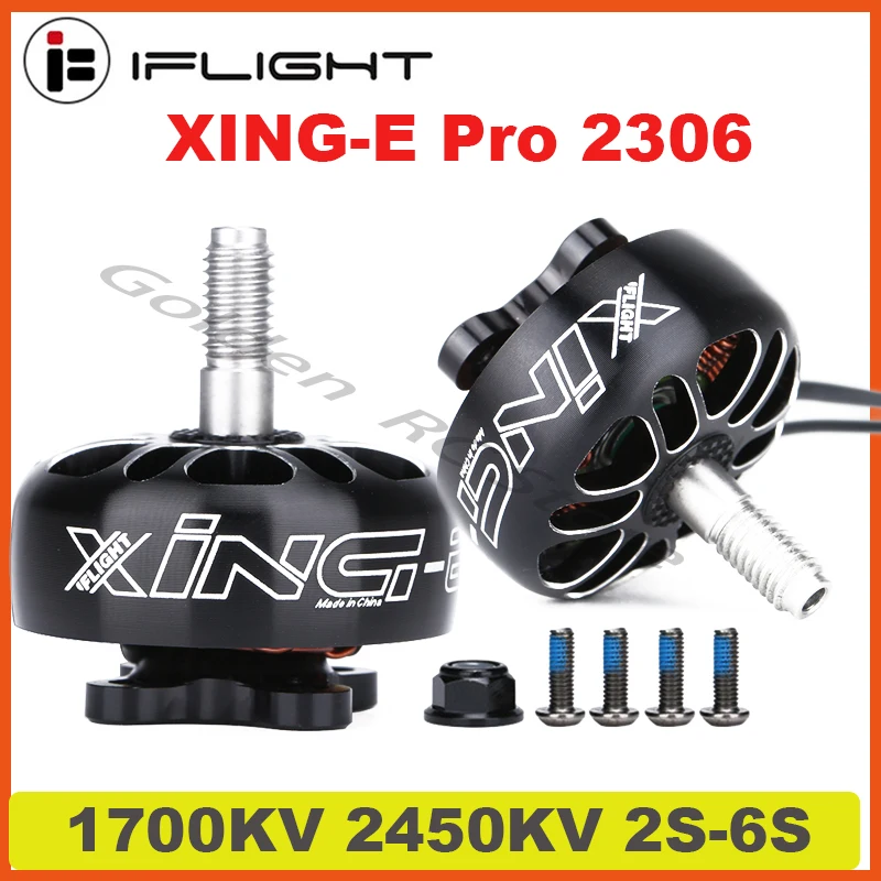 

IFlight XING-E Pro 2306 1700KV 2450KV 2-6S Бесщеточный двигатель с валом из титанового сплава 4 мм, пропеллер 5-6 дюймов для гоночного дрона FPV