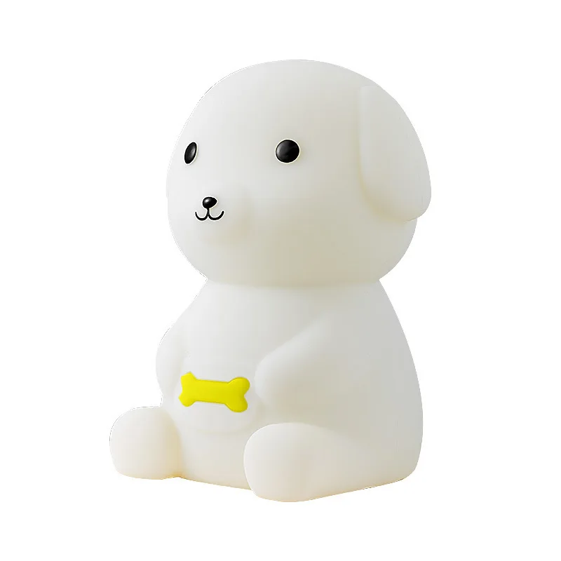 Lampada per cani in Silicone ricaricabile a luce notturna per bambini a Led regalo per le vacanze dei bambini che dorme lampada decorativa da tavolo per camera da letto creativa