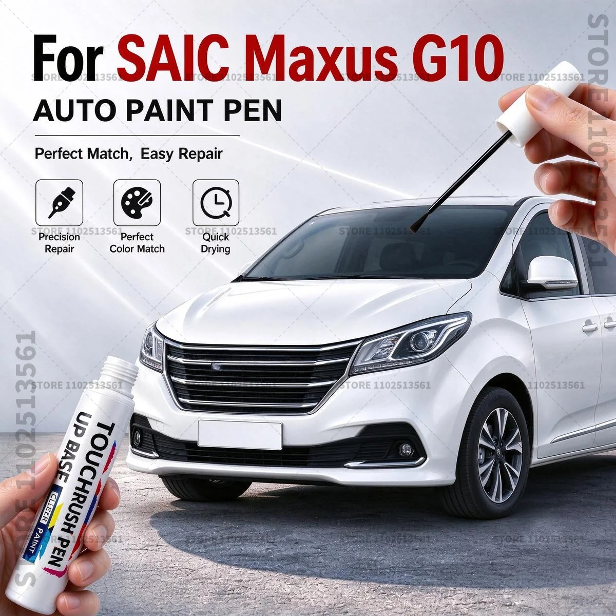 Car Scratch Remover Paint Pen Touch Up Marker for Auto Body Repair Door Bumper Fender Accessories For SAIC Maxus G10 Black White