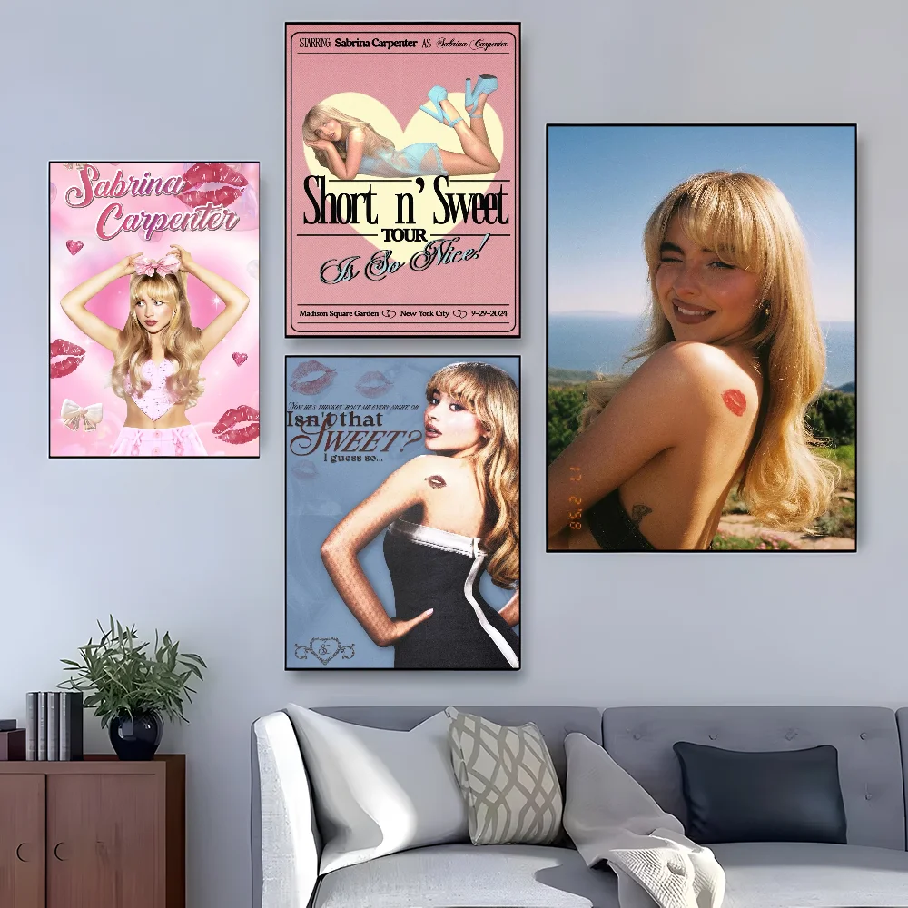 Poster Singer S-Sabrina Poster Home Decor HD Sticky Wall Waterproof Home Living Room Bedroom Bar Decoration