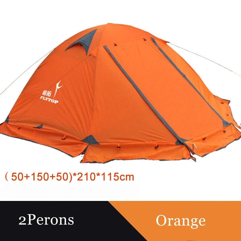 Flytop 2-3 Personen 4 Jahreszeiten Rock Zelt Camping Outdoor Doppelschichten Aluminiumstange Anti Schnee Reisen Familie Ultraleicht Tourist