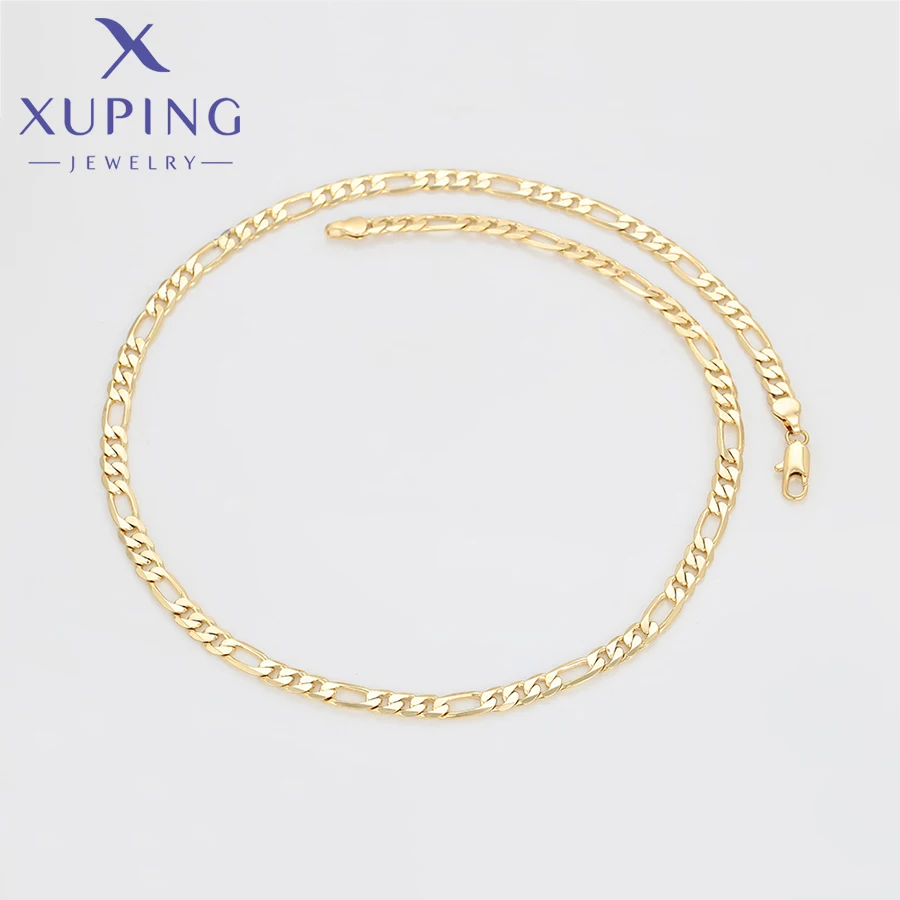 Xuping Jewelry New Arrival 55cm Simple Necklace of Light Gold Color Women Exquisite Gift X001256025