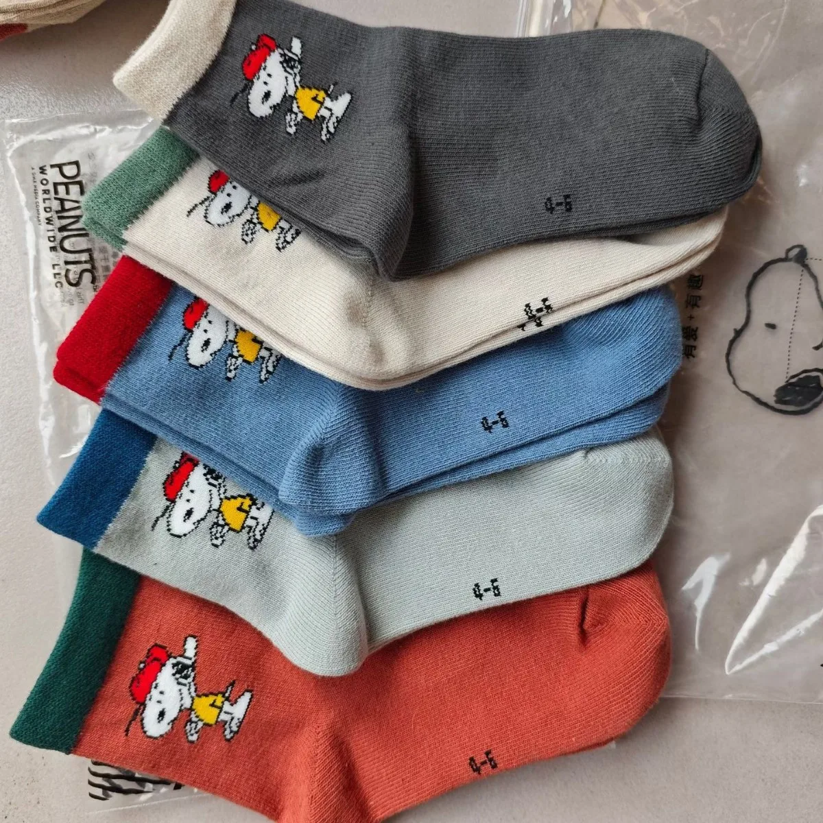 

5/20pcs For Snoopy Mid-Calf Socks Cotton Kids' Socks Cute & Warm for Fall/Winter Gift for Boys & Girls