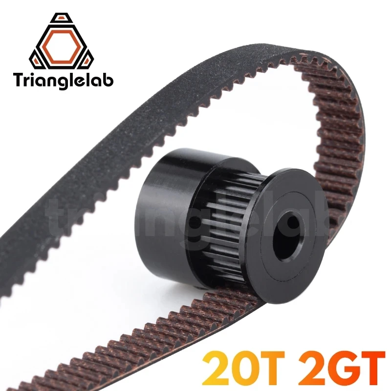 Trianglelab-Poulie de distribution en aluminium noir, 20 6mm P5 dents, poulie de courroie pour 6mm, courroie synaville, pignon de roue dentée