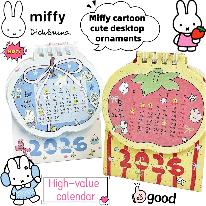 

Новый креативный настольный календарь Miffy с высококачественным дизайном, мультяшный, с анимационными элементами, милый и кавайный, для украшения рабочего стола студентов.