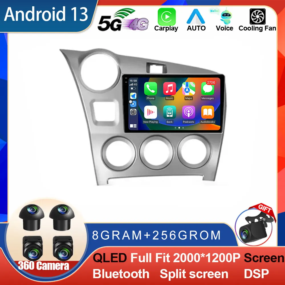 

Android 13 For Toyota Matrix 2 E140 2008 - 2014 Car Radio Multimedia WIFI Video Player GPS Navigation Carplay Headunit 8G+256G