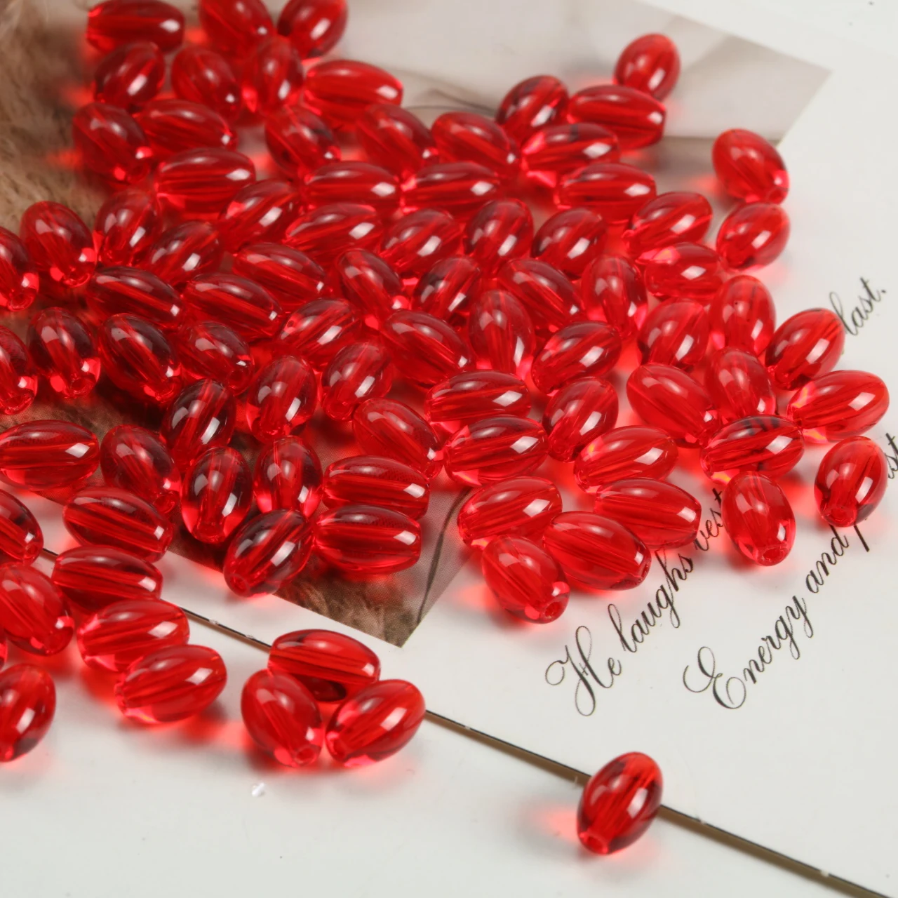 6x9mm Oval Light Red Translucent Glass Beads Solid Color Loose Spacers Beads For DIY Bracelet Necklace Supplies