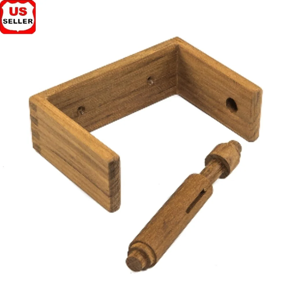 

Teak Toilet Tissue Rack Spring-Loaded Bar Bathroom Paper Holder Durable Bathroom Accessory Easy Installation Home Organizer