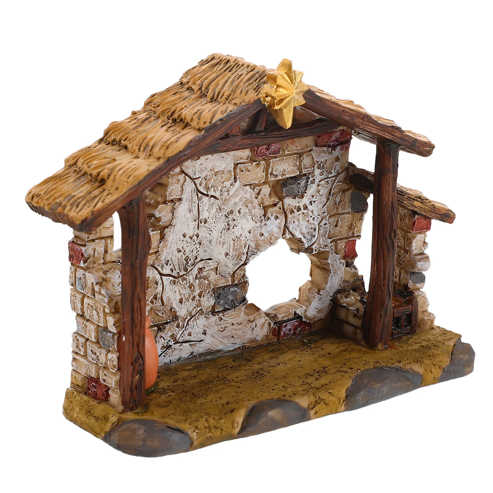 

Resin Nativity Scene Ornament 8.5cm Vintage Xmas Desktop Decoration Religious Present Classic Indoor Statue Xmas Scene