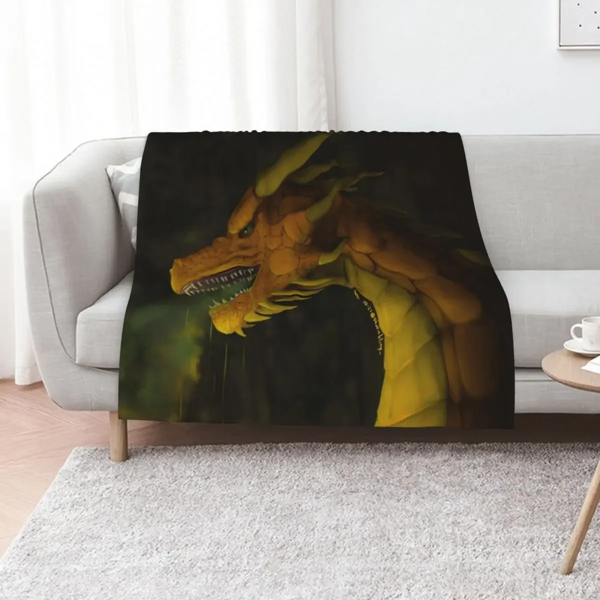 

Bronze Dragon Throw Blanket Furrys Bed Thin Plaid on the sofa Blankets