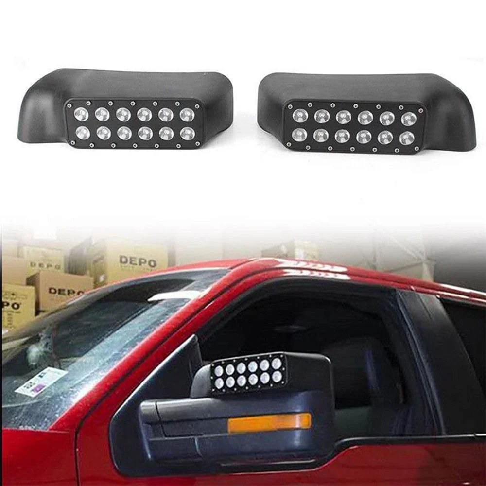 1 Set Black Outside LED Rear View Mirror Modify Accessories With Lights Suitable For Pickup Trucks 2009-2014 Ford F-150 Raptor