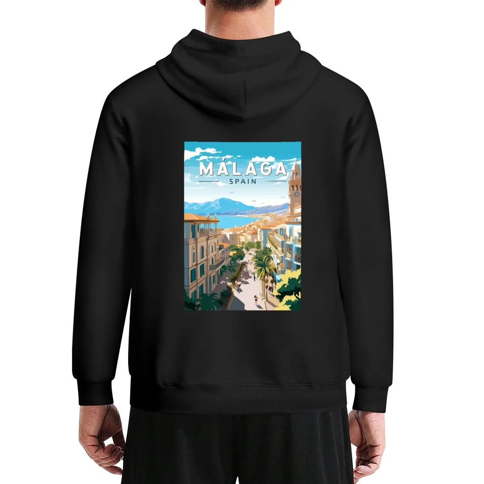 Sudadera con capucha Vintage de arte de viaje de Malaga España, sudadera para hombre, ropa coreana de otoño, ropa para hombre nueva en sudaderas con capucha y sudaderas