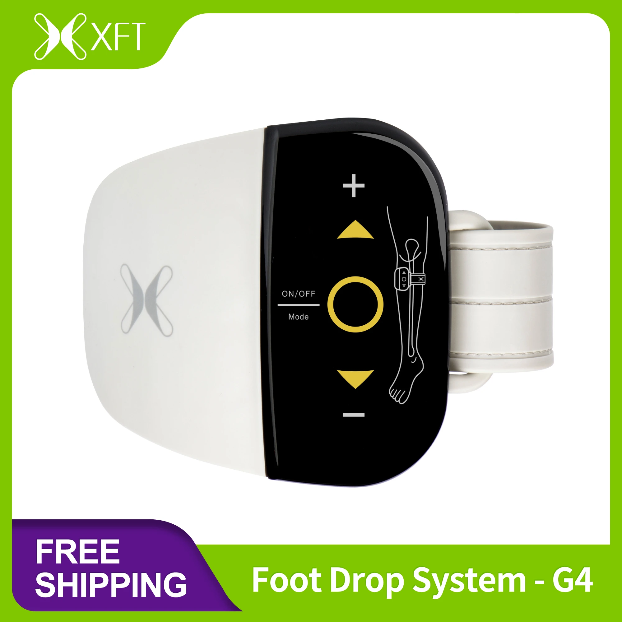 XFT Wearable Foot Drop System with Functional Electrical Stimulation (FES), Smart Gait Detection, App-Controlled, XFT-2001E-G4