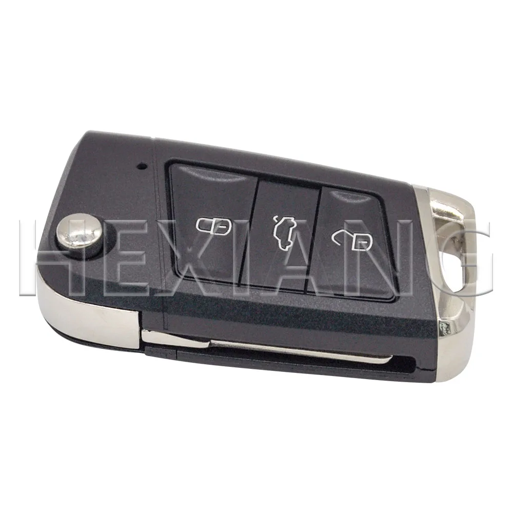 HE 3 Button Flip HU66 HU162T Car Remote Key Shell Case Fob For VW Passat Golf 7 MK7 Tiguan Touran Polo for Skoda Octavia