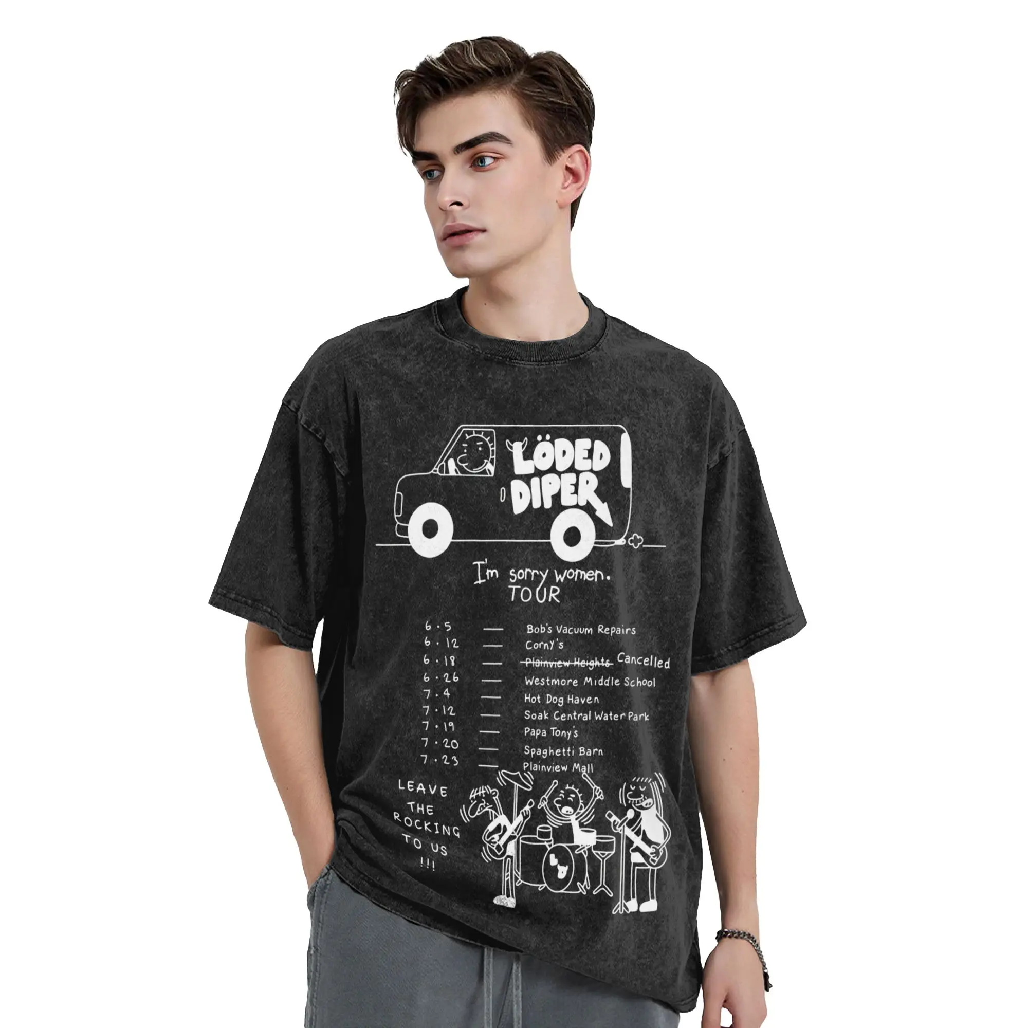 Loded Diper World Tour T-Shirt  Harajuku T-Shirts Short Sleeves Streetwear Tshirt Summer Casual Crewneck Plus Size Tees