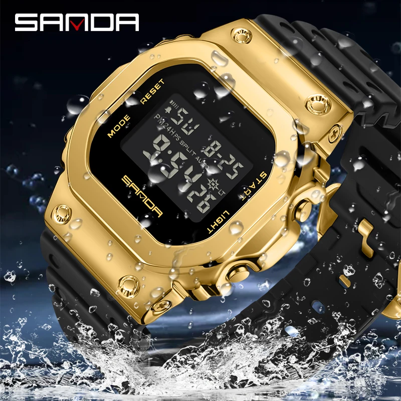 SANDA New Luxury LED Electronic Digital Watch Fashion Casual Women\'s Watches Ladies Clock Male Wristwatch Relogio Feminino 2126