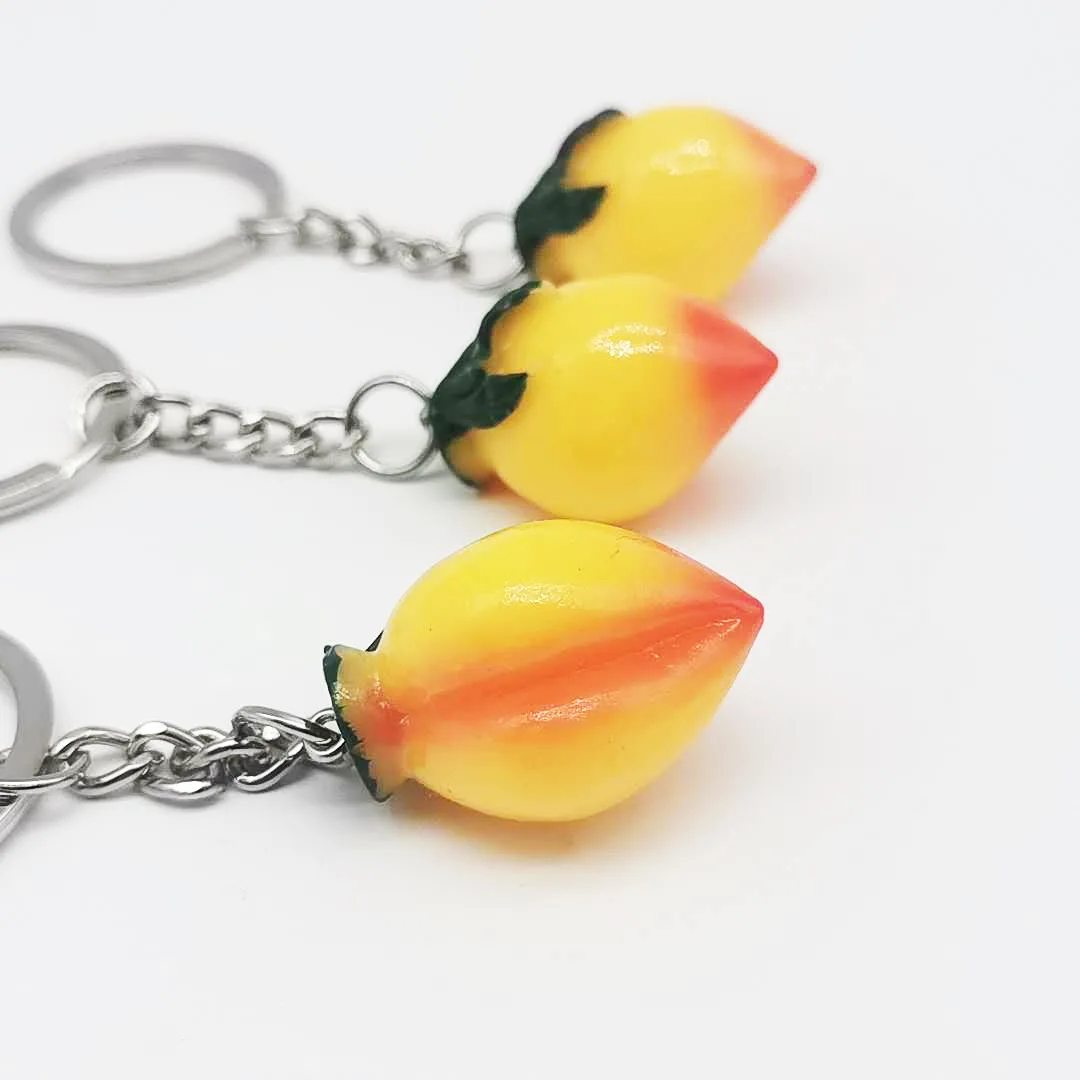 1PCSNew small gift fruit peach keychain mini peach ornaments girls bag pendant promotional gifts wholesale