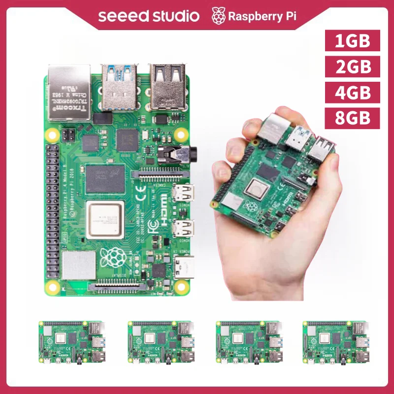 Raspberry Pi 4 8GB 4GB Computer Model B 1GB/2GB, quad-core Cortex-A72, BCM2711, 2.4 GHz and 5.0 GHz IEEE 802.11b/g/n/ac wireless