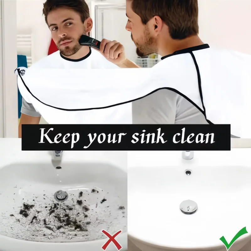 Male Shaving Apron Beard Catcher Cape Shaver Cleaning Care Bib Face Shaved Hair Adult Bibs  Hairdresser for Man Clean Apron Gift