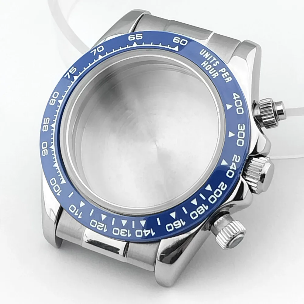 39,3-mm-Uhrgehäuse aus Metall, Gummiarmband, Saphirglas, passend für das VK63-Uhrwerk, silberfarben, roségoldfarben, schwarz, Uhrenzubehörteile, kann zusammengebaut werden. – Detail 15
