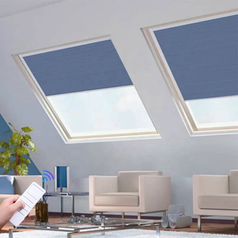 Honeycomb Skylight Blinds Motorized Honeycomb Blinds Fabric Outdoor Electric Blackout Honeycomb Window Outside Blinds