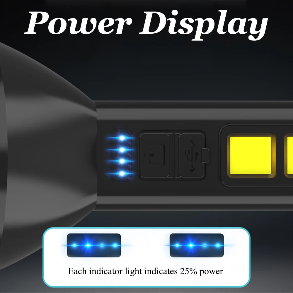 Solar ladung LED Taschenlampe multifunktion ale USB wiederauf ladbare Taschenlampen wasserdichte Taschenlampe mit eingebautem Akku