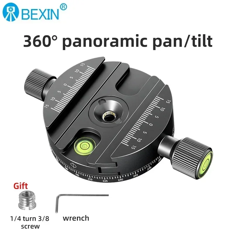 Panoramic Rotating Quick Release Plate Clamp Seat Tripod Gimbal Universal Clip Seat DSLR Camera Photography Quick Release Base