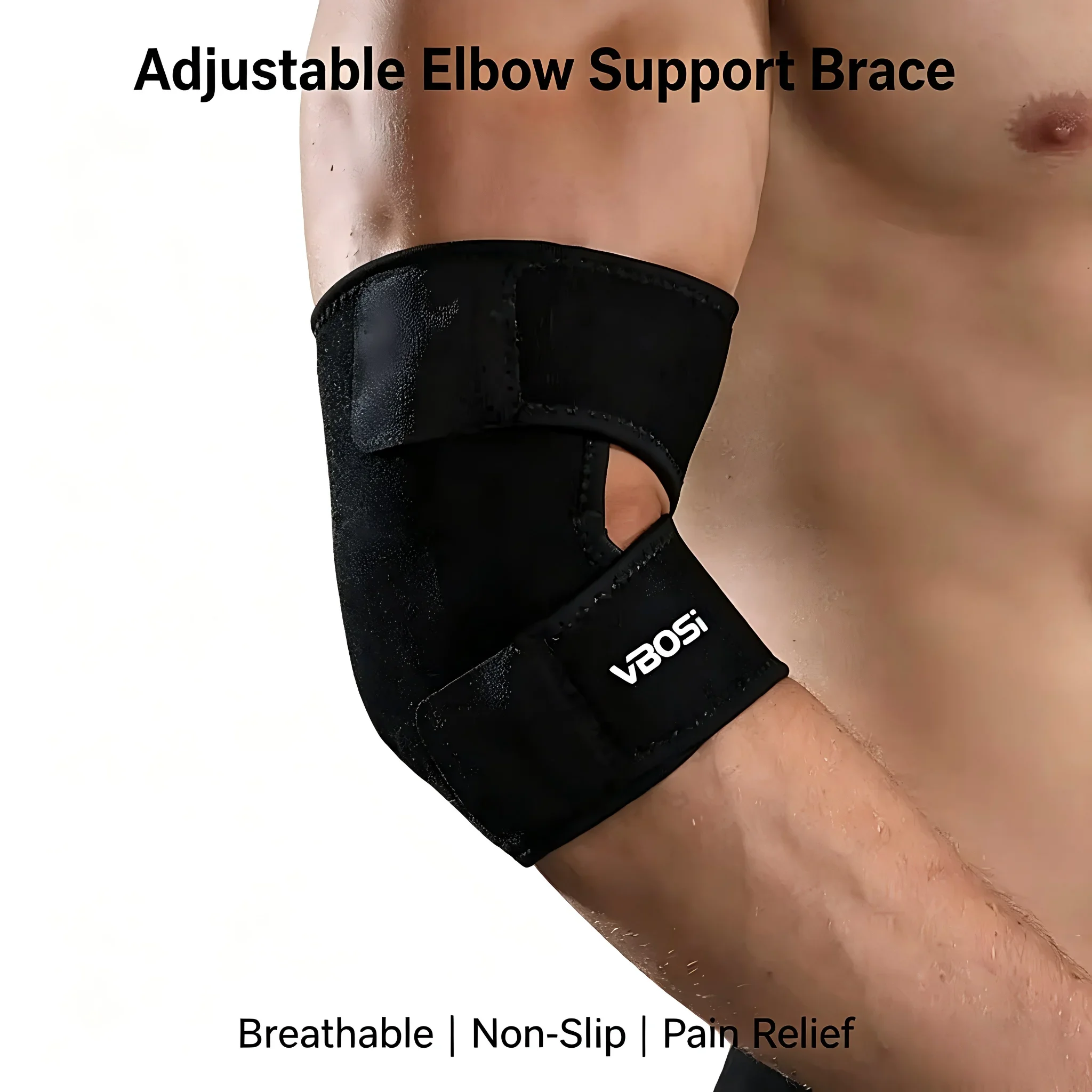 Adjustable Compression Elbow Brace for Men & Women, Breathable Tennis Elbow Support Sleeve for Golf, Cycling, Gym, Workout, Arth