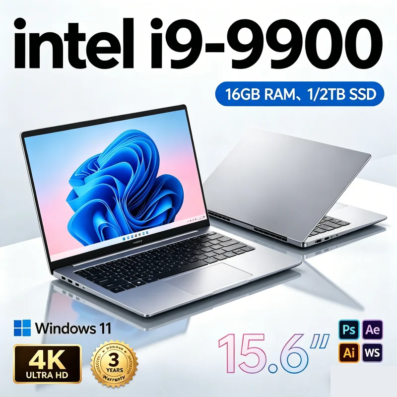 15.6 Inch Ultra  Gaming Laptop 2026 NEW LENO Intel Core i9-10980HK, 16GB RAM 1TB SSD Windows 11 Pro Portable Business Notebook