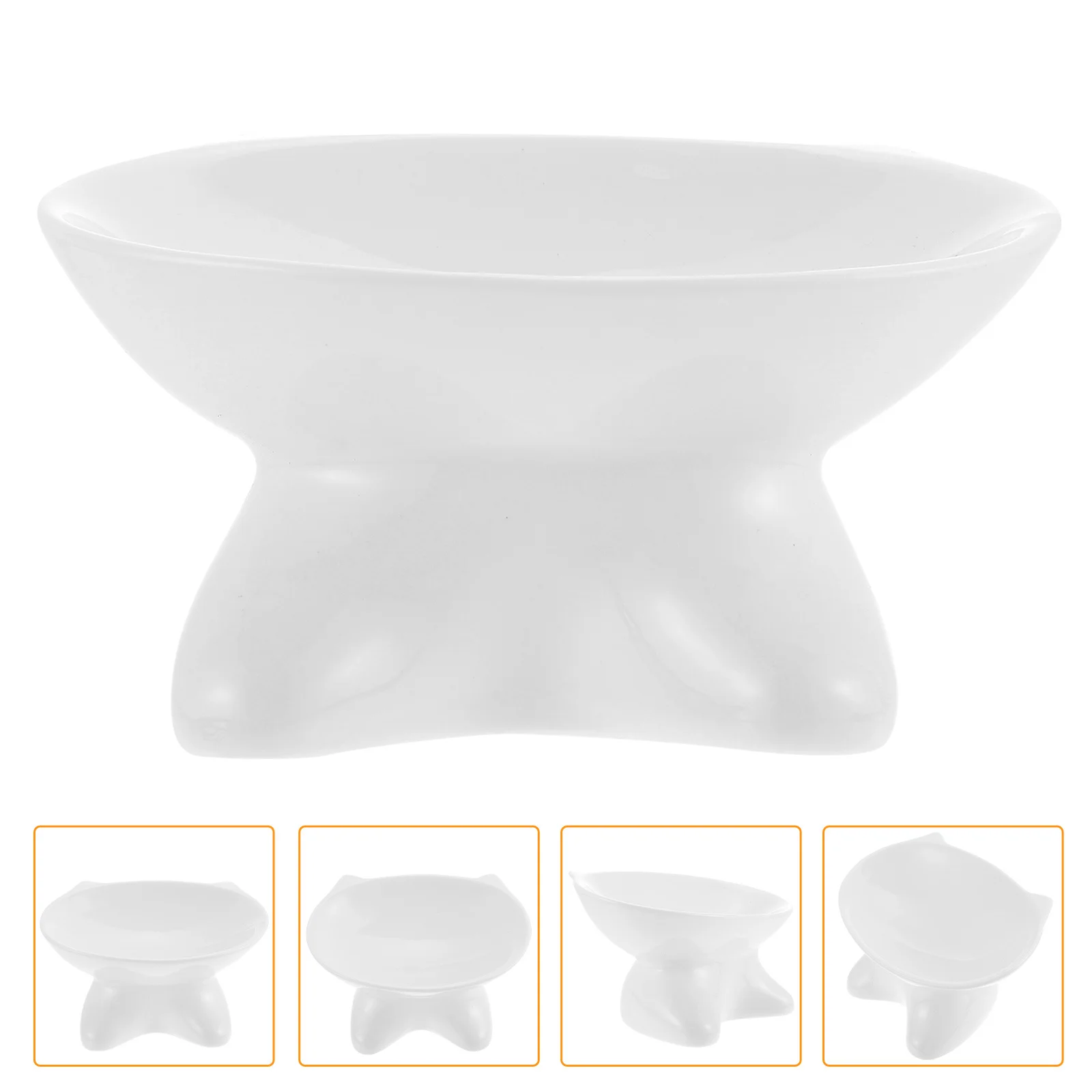 

Cat Wet Food Indoor Feeding Bowl Raised Bowls Pet Dish Dishes Ceramic Water Cute