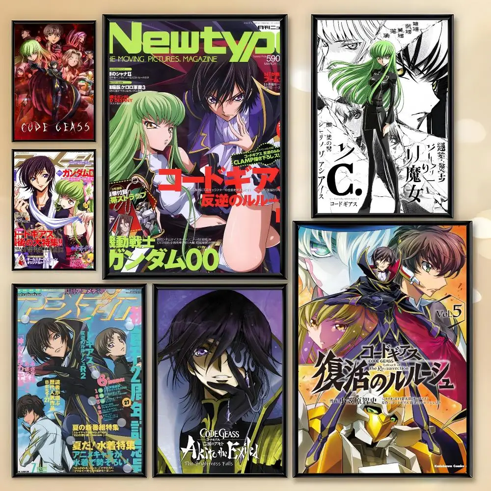 Anime C-Code Geass Poster HD Art Sticky Wall Room Decor Home Waterproof Home Living Bar Aesthetic Decoration