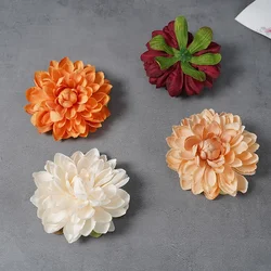 Artificial Dahlia Silk Flower DIY Flower Head European Retro Color Wedding Flowers Wall Soft Flower Flowers Head