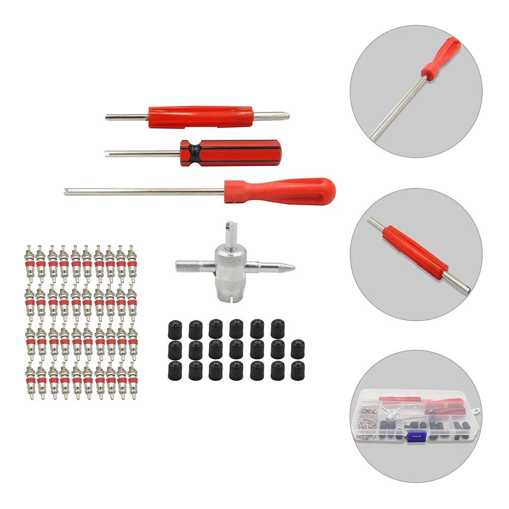 

1 set Valve Kit Single Head Tire Removal Tool for Car Truck Bike Leak Tested Cores Stem Puller Tire Tools