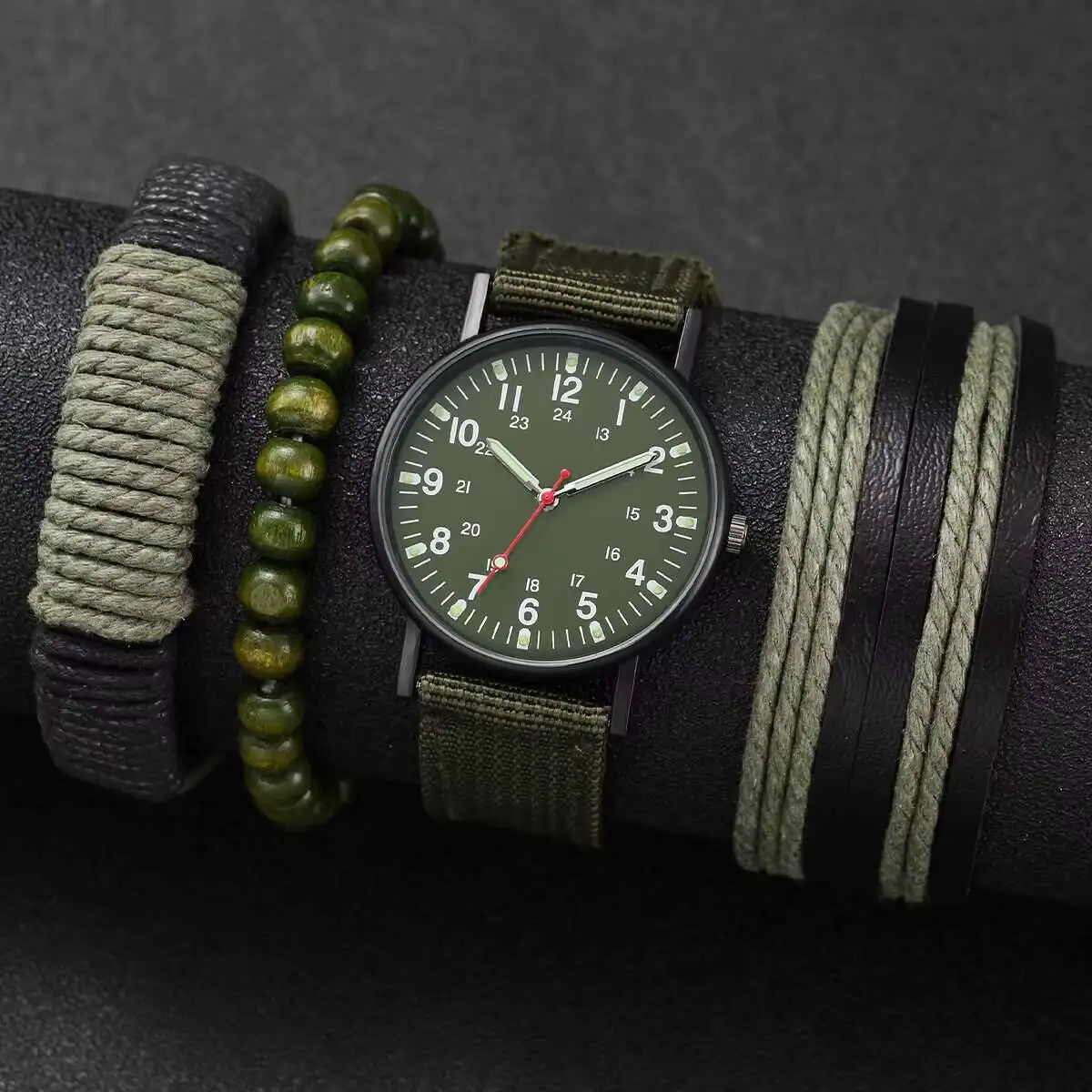 

4 шт./компл. модные мужские часы, повседневные мужские аналоговые кварцевые часы с нейлоновым ремешком, набор браслетов, Relogio Masculino Reloj Hombre