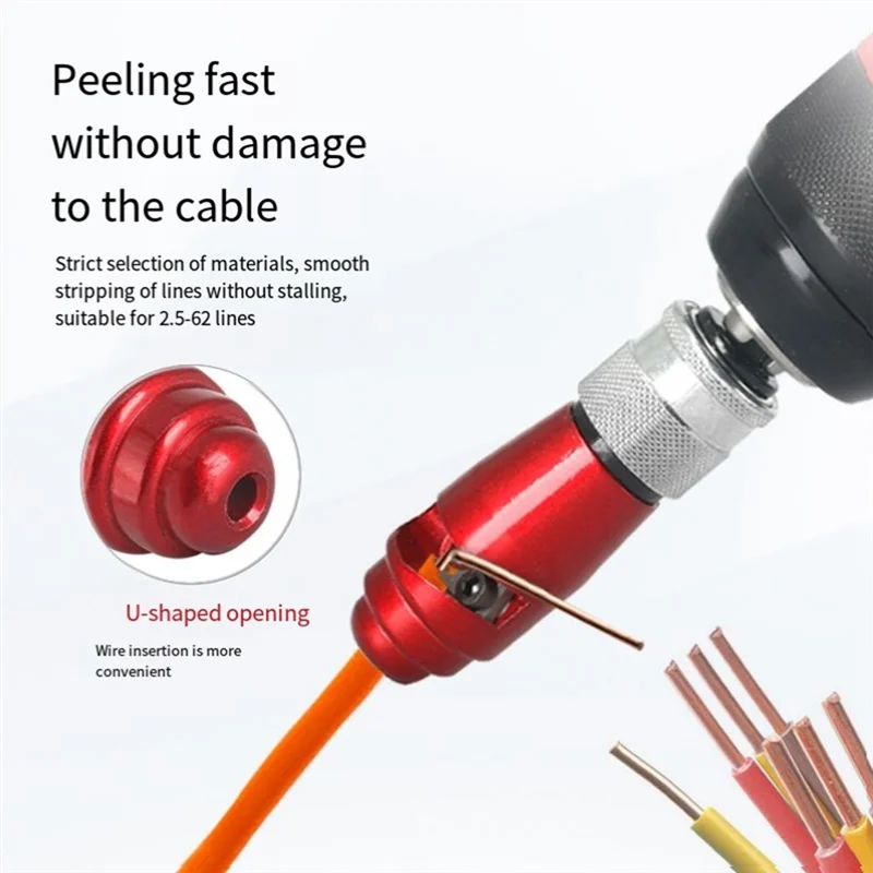 Elektrische Draad Stripper Mes Zeshoekige Handvat Elektrische Draad Peeling Machine Voor Boormachine Driver Draad Strippen Tool VERKOOP