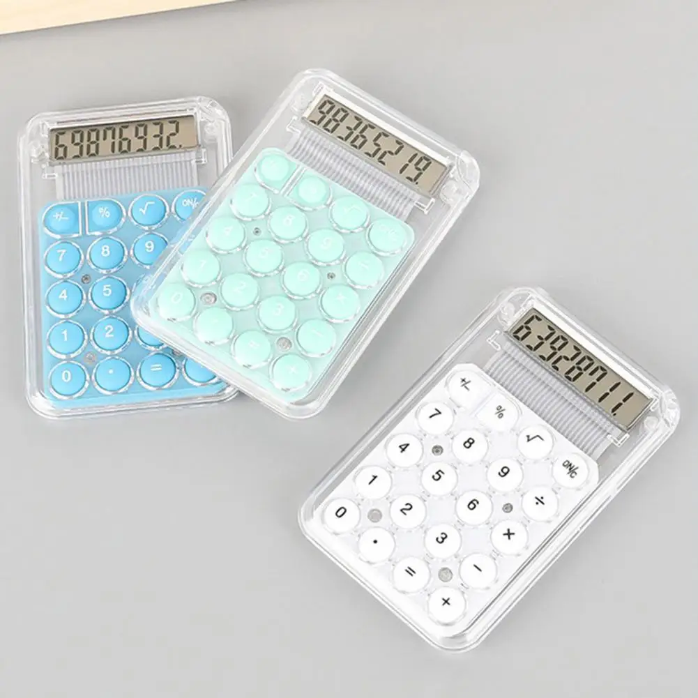 Colorful Calculator Travel-friendly Mini Portable Calculator with Lcd Display Big Buttons Battery Powered 8 Digit for Easy