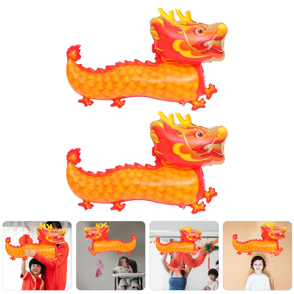 

2pcs King Chinese Dragon Balloon Year Of Dragon Balloon Spring Festival Supplies Aluminum Foil Decorations Birthday Party Photo