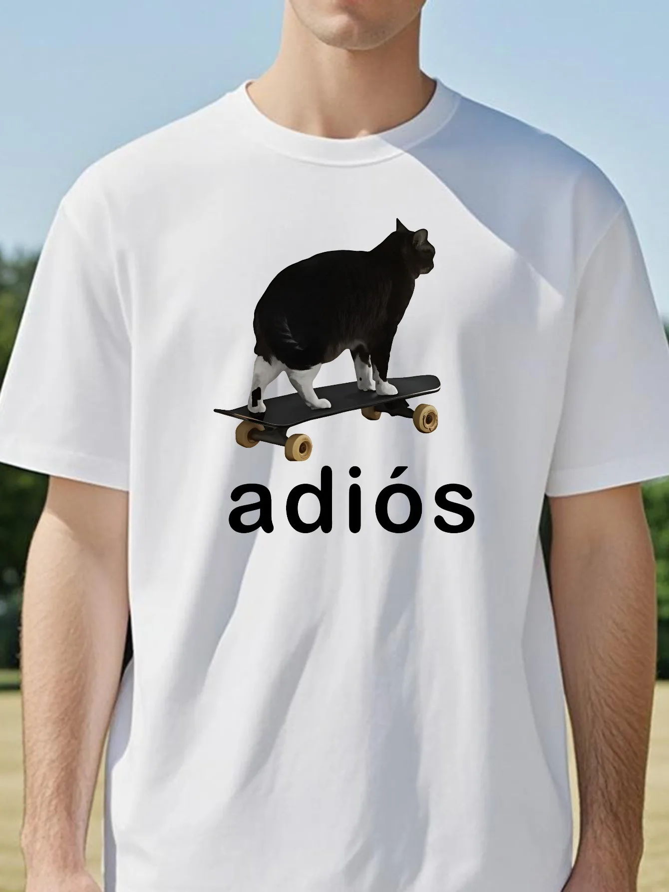 Adios Funny Cat Meme Graphic Tee Women High Street Fashion Short Sleeve Casual Comfort Streetwear Top