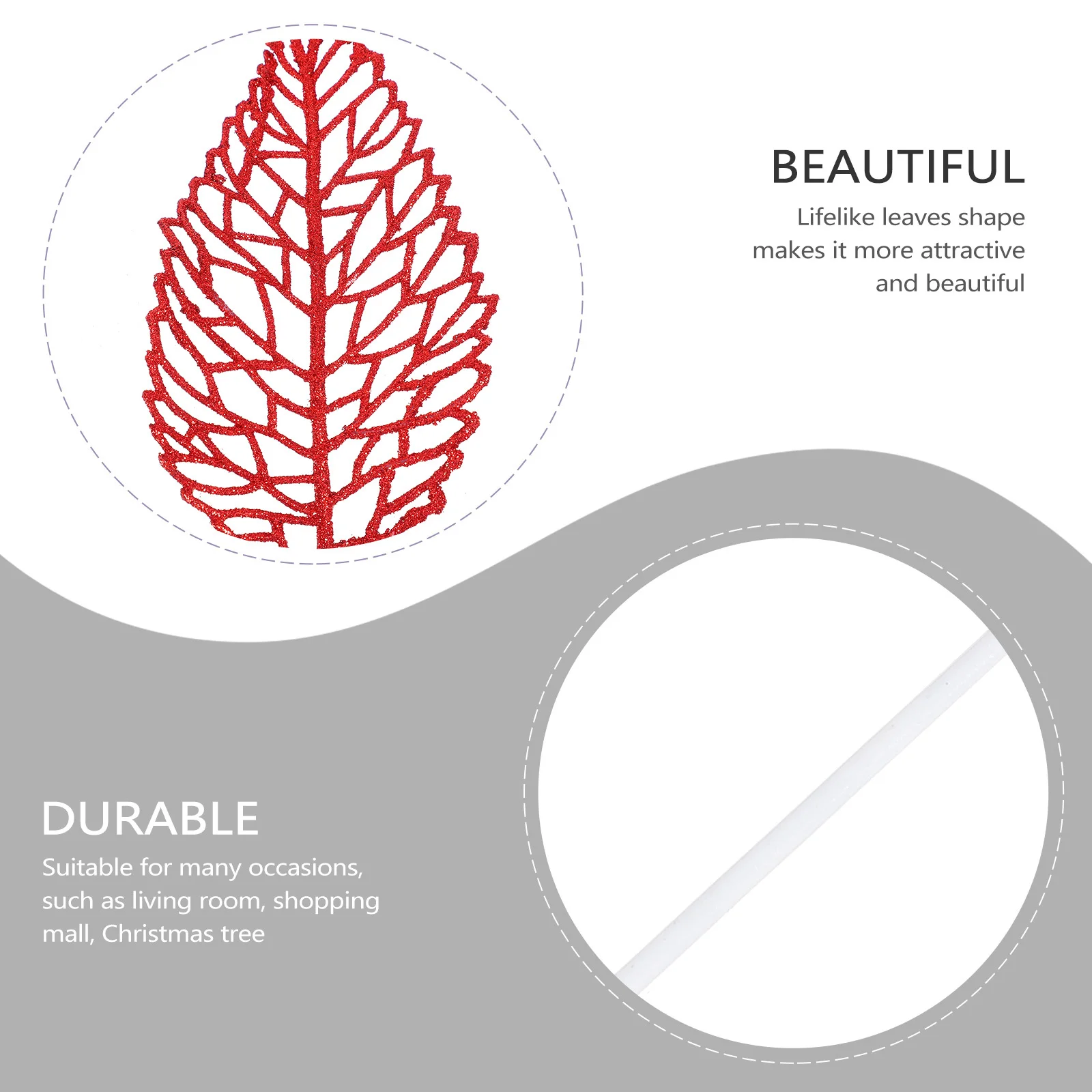 

10pcs Christmas Ornament Artificial Decor For Xmas Party Supplies Wreath Adornment Fake Christmas Leaves Decorative Leaves Scene