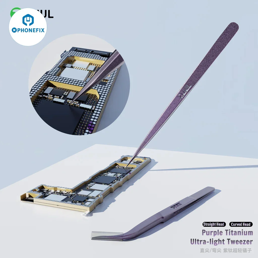 2UUL TI21 TI22 pinzas ultraligeras de titanio para reparación de plantillas de soldadura IC de Chip, pinzas huecas inoxidables no magnéticas TW21 TW22