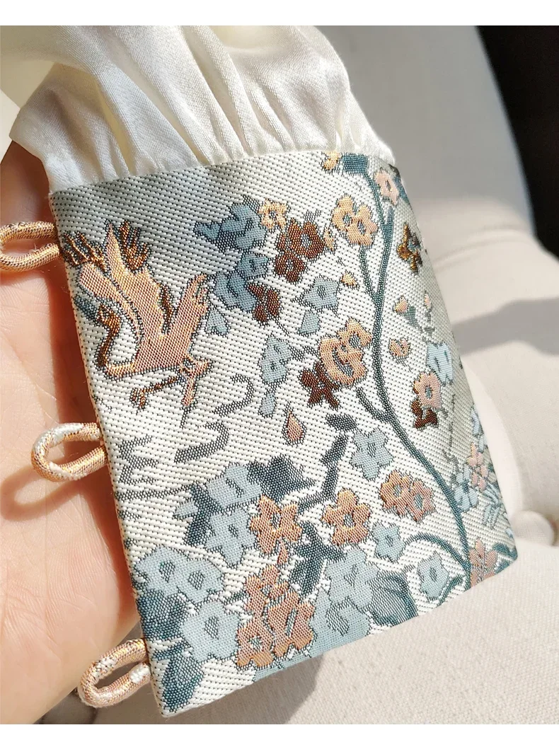 Women's Chinese Style Embroidery Loose Vintage Blouses, Ladies Clothing, Spring and Summer Fashion, Long Sleeves Tops