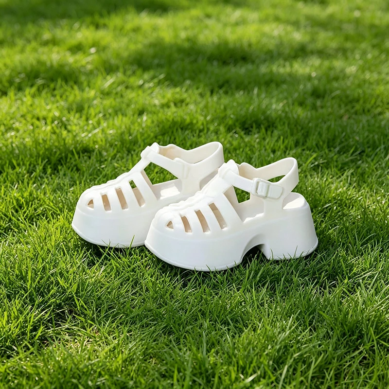 Ob22 24 Römische Käfig-Sandalen mit Riemen, dicke Plateausohle, Jelly-Plastik-Puppenschuhe, Puppen-Accessoires für Blythe Azone 1/8 Bjd Puppe – Detail 3