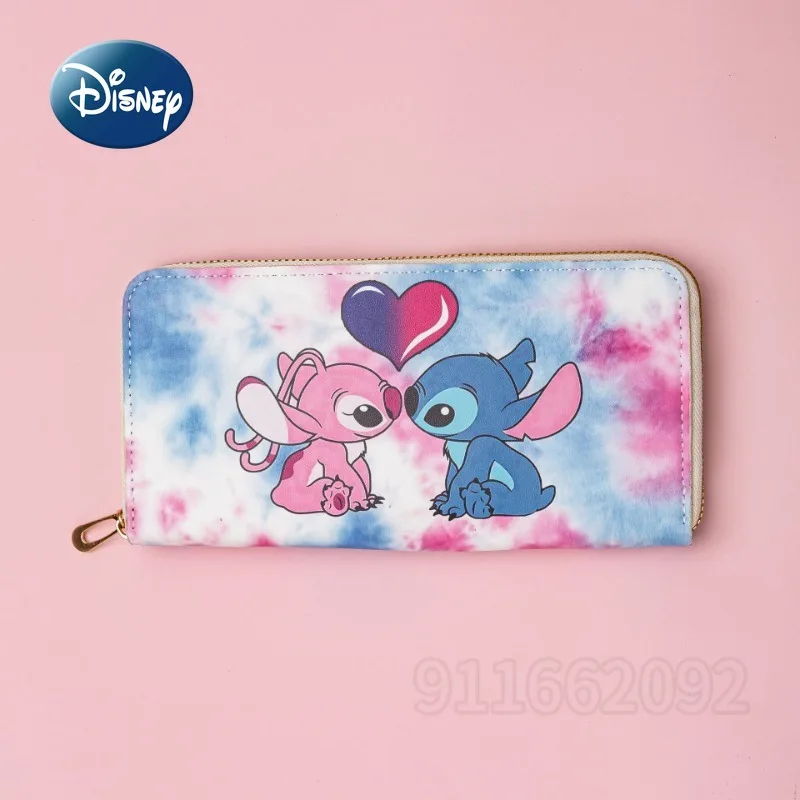 Disney Stitch New Long Wallet Cartoon Cute Women's Wallet Multiple Card Slots Fashionable Children's Wallet Large Capacity