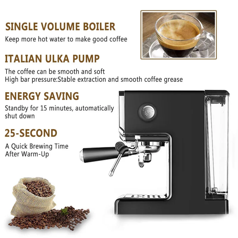 CRM3605 caffettiera per Home15bar macchina per caffè Espresso pompa semiautomatica tipo Cappuccino macchina per bolle di latte macchina per caffè italiana