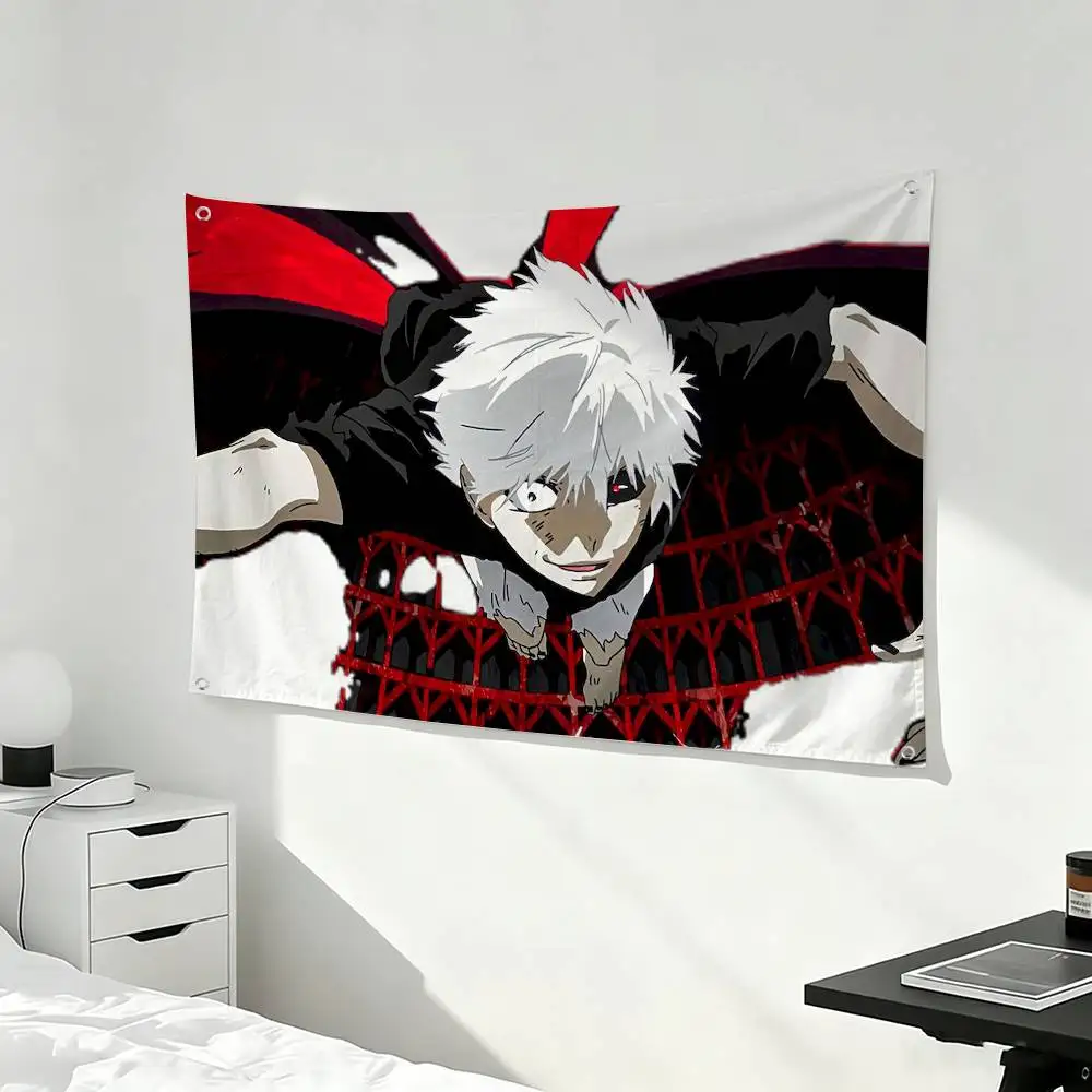T-Tokyo Ghoul Kaneki Ken  Flags for Bedrooms Home Decor Items Outdoor Decors Garage Decoration Flaga