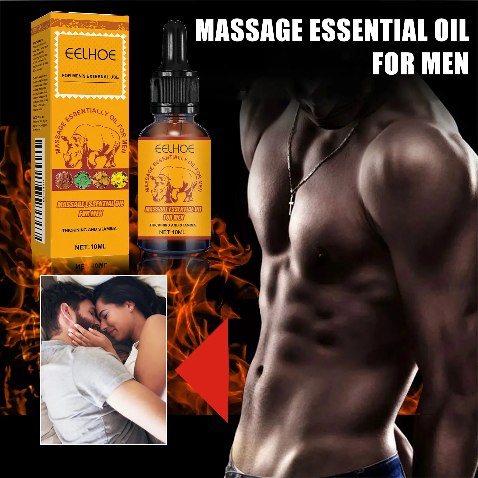 Men's Big Dick Thickening Growth Pure Natural Massage Sex Essential Oil Sexy Orgasm Delay Male Cock Erection Enhance Products