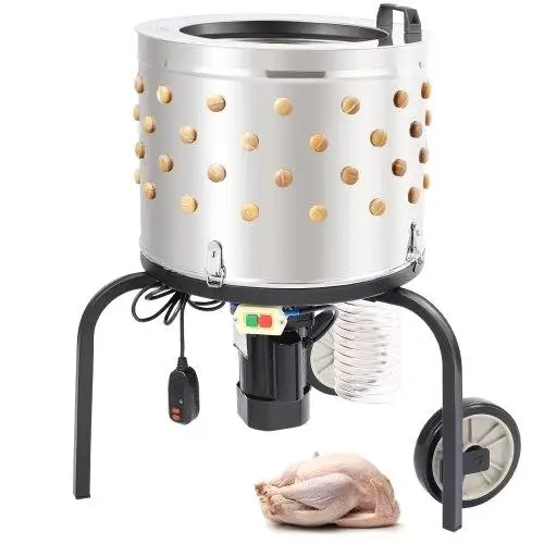 20 Chicken Plucker Machine - Stainless Steel Drum, 108 Soft Fingers, 500W Poultry Removal Equipment