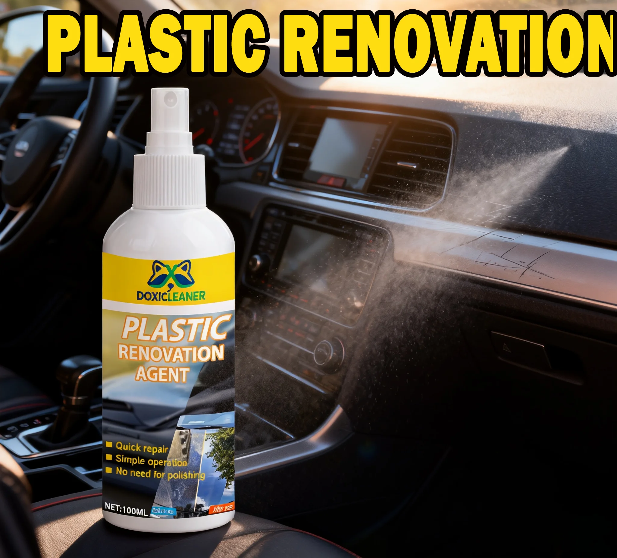 شمع تجديد داخلي للسيارة للأجزاء البلاستيكية من الجلد اللامع لحماية الإطارات وإصلاح أصفر الزيت وطلاء كريستال نانو للخدش #1