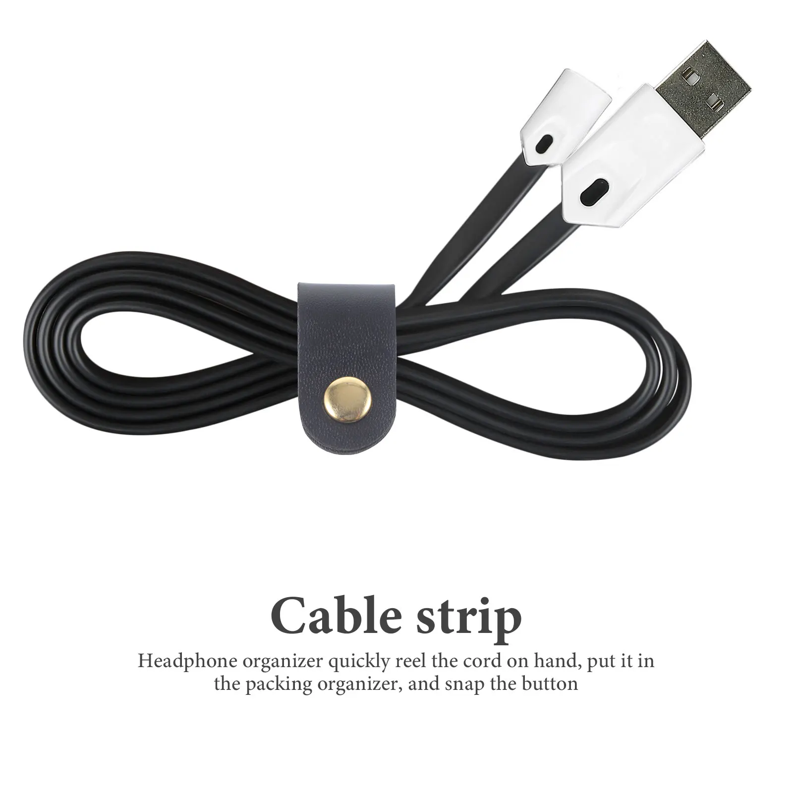 

5pcs Headphone Cord Organizer Strap Artificial Cable Management Clip For Earbuds Usb Charging Cords Wire Wrap Tool